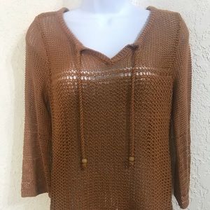 Lucky Brand 3/4 Sleeves Knit Top sz Small